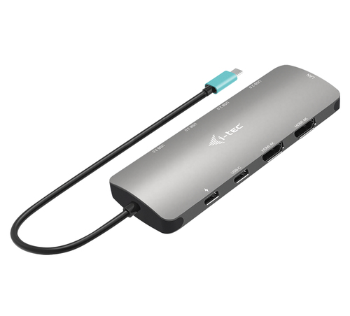 i-tec USB-C Metal Nano 2x Display Docking Station with PD 100 W + Charger 112W