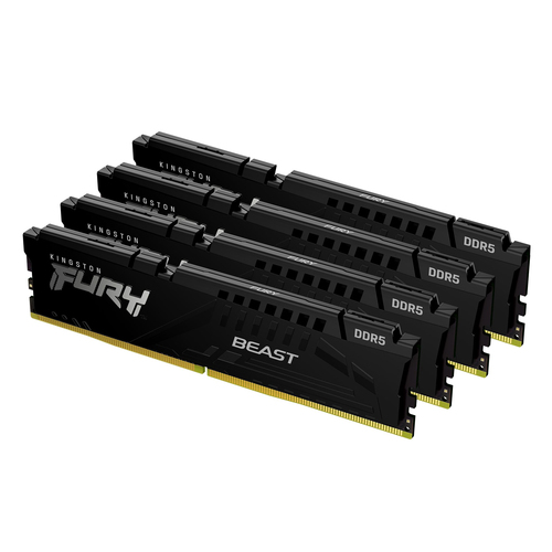 Kingston Technology 128GB 5600MT/s DDR5 CL40 DIMM (Kit of 4) FURY Beast Black XMP
