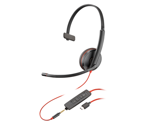 HP Poly Poly Blackwire C3215 Monaural Headset +Carry Case
