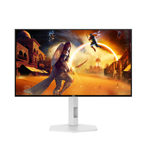 AOC Q27G4ZDP/WS 27" QHD 280Hz Tandem OLED Gaming Monitor - White Color - 2560x1440 - 0.03ms - HDMI + DP 1.4 - Nvidia G-Sync Compatible Height Adjustable - 100x100 VESA