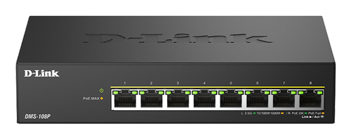 D-Link 8-Port 2.5G Multi-Gigabit PoE++ Unmanaged Switch