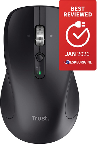 Trust Ferro - Wireless Mouse - Hyperscroll Wheel - Multi-device - Rechargeable - Black