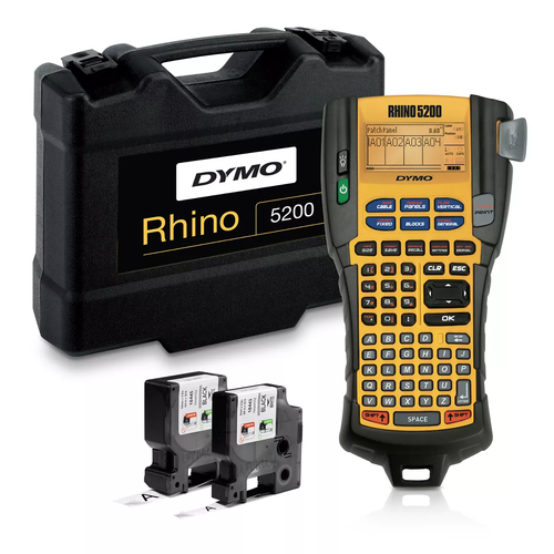 DYMO Industrial Label Maker | Rhino 5200 Label MakerTime-Saving Hot KeysPrints FastDurable Label Maker For Job Sites and Heavy-Duty Labeling Jobs (ANZ Type I Plug)